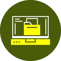 Folder Glyph Two Color Circle Style Sample Icon vector