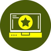 Star Glyph Two Color Circle Style Sample Icon vector
