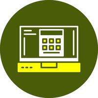 Calculator Glyph Two Color Style Sample Icon vector