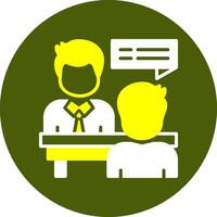 Interview Glyph Two Color Circle Style Sample Icon vector