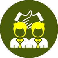 Handshake Glyph Two Color Style Sample Icon vector