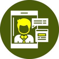Phone Interview Glyph Two Color Style Sample Icon vector