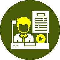 In-Person Interview Glyph Two Color Style Sample Icon vector