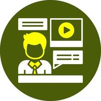 Interview Glyph Two Color Style Sample Icon vector