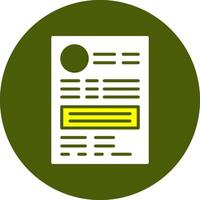 Resume Glyph Two Color Style Sample Icon vector