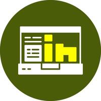 LinkedIn Glyph Two Color Style Sample Icon vector