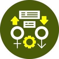 Gender Equality Glyph Two Color Style Sample Icon vector