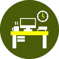 Work Environment Glyph Two Color Style Sample Icon vector