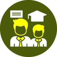 Alumni Network Glyph Two Color Style Sample Icon vector