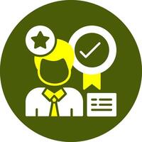 Recognition Glyph Two Color Style Sample Icon vector