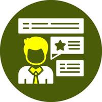 Feedback Glyph Two Color Style Sample Icon vector