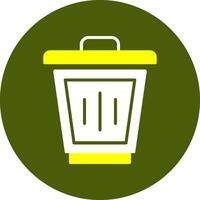 Trash can Glyph Two Color Style Sample Icon vector