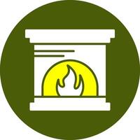 Fireplace Glyph Two Color Style Sample Icon vector