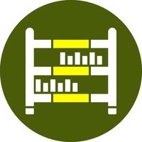 Bookshelf Glyph Two Color Style Sample Icon vector
