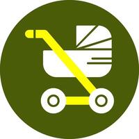 Stroller Glyph Two Color Style Sample Icon vector