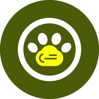 Pet pawprint Glyph Two Color Style Sample Icon vector