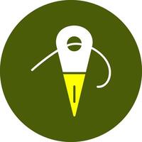 Needle and thread Glyph Two Color Style Sample Icon vector