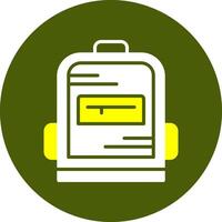 School backpack Glyph Two Color Style Sample Icon vector