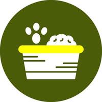 Cat litter box Glyph Two Color Style Sample Icon vector