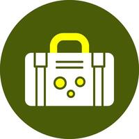Suitcase Glyph Two Color Style Sample Icon vector