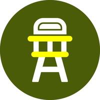 High chair Glyph Two Color Style Sample Icon vector