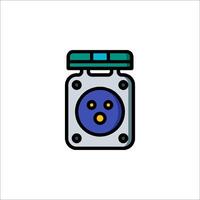 A blue and green icon of a computer vector
