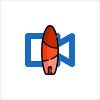 A red and blue camera icon vector