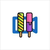 Two colorful popsicles on a white background vector