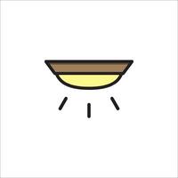 A bowl with a light coming from it vector