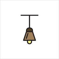A lamp hanging from a ceiling with a light bulb vector
