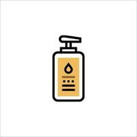 A bottle of soap with a drop of liquid in it vector