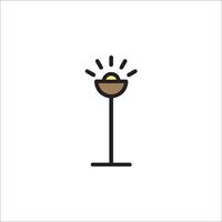 A light bulb on a stick icon vector