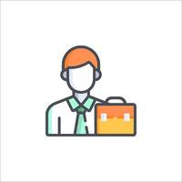 Businessman with briefcase icon vector