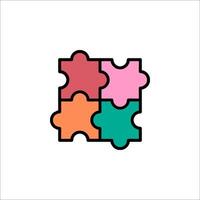 A puzzle piece icon with four pieces vector