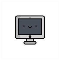 A computer monitor with a smiley face on it vector