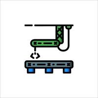 A robot is working on a machine vector