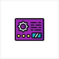A purple computer with gears on it vector