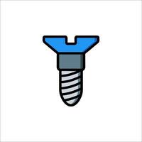 A screw with a blue handle on a white background vector