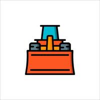 A bulldozer on a white background vector