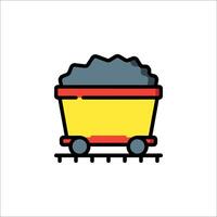 A coal wagon icon on a white background vector