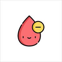 A cartoon blood drop with a smiley face vector