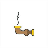 A pipe with smoke coming out of it vector