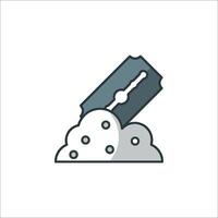 A razor blade is being used to cut through the snow vector