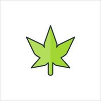 A green marijuana leaf icon on a white background vector