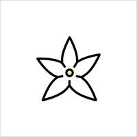 A flower icon in a simple line drawing vector