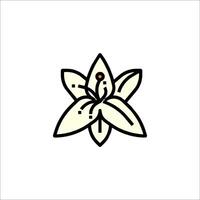A flower icon in a line drawing vector