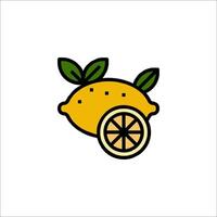 A lemon with a slice on it vector