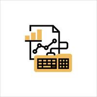 A computer and a keyboard icon on a white background vector