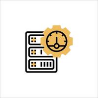 A clock and a server icon vector