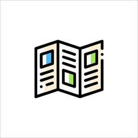 A simple icon of a book with a map inside vector